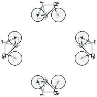 four idential bicycles